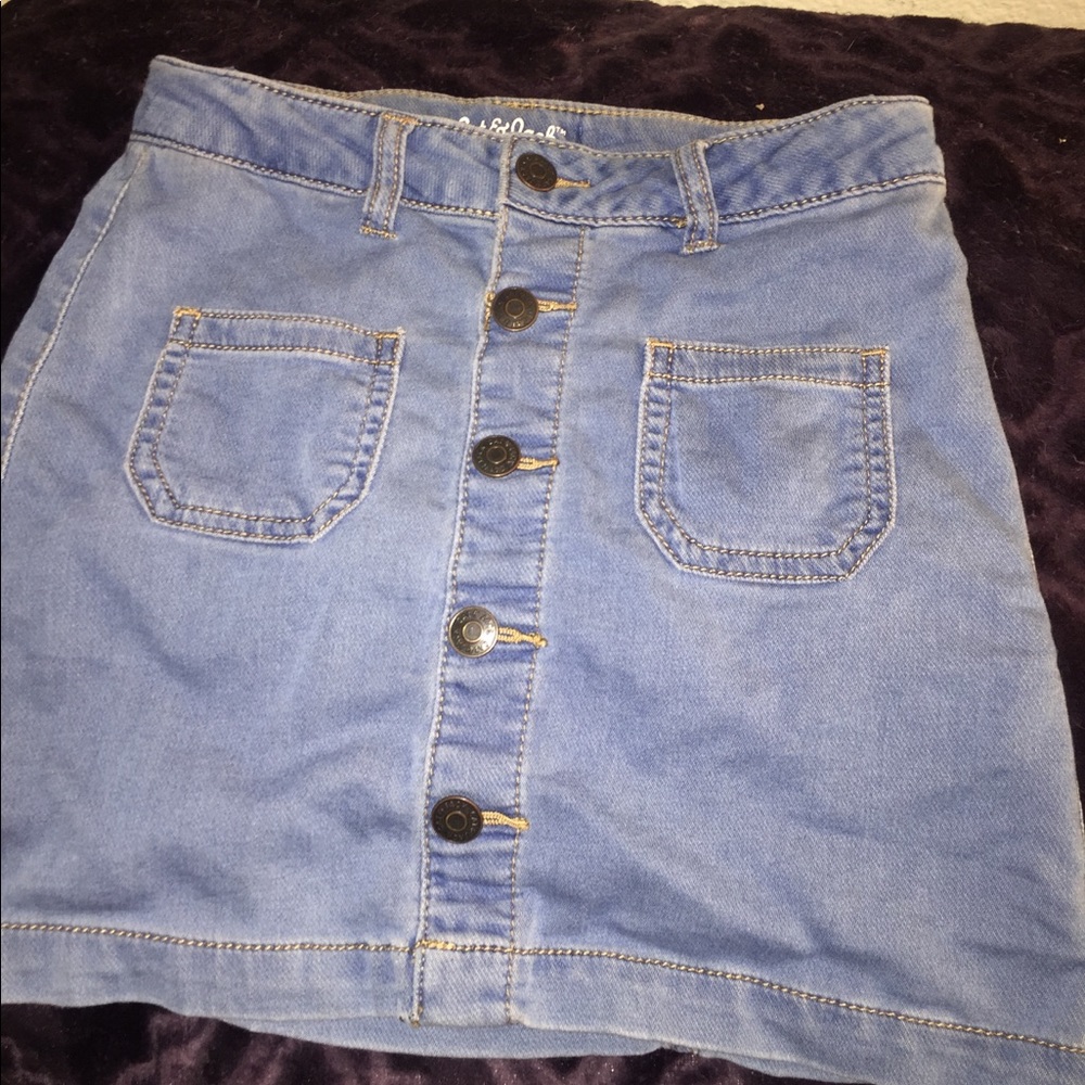 denim mini skirt